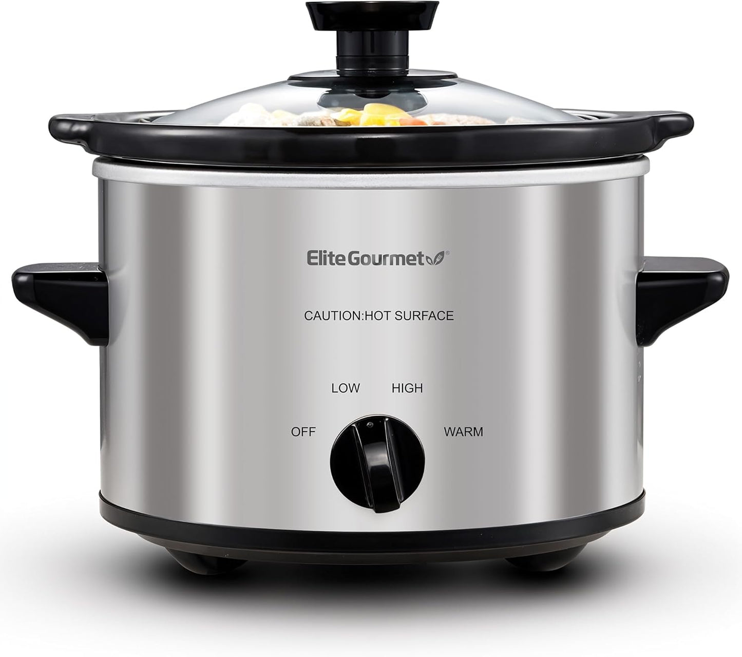 MST-250XS Electric Slow Cooker Ceramic Pot, Adjustable Temp, Entrees, Sauces, Stews & Dips, Dishwasher Safe Glass Lid & Crock, 1.5 Quart, Stainless Steel