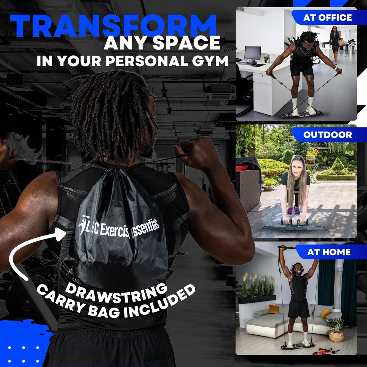 Push up Board for Full Body Workout at Home - Portable, Joint Friendly, Fun & Motivating Home Workout Equipment with QR Code Guided Workouts - Ideal for Men, Women, Teens -